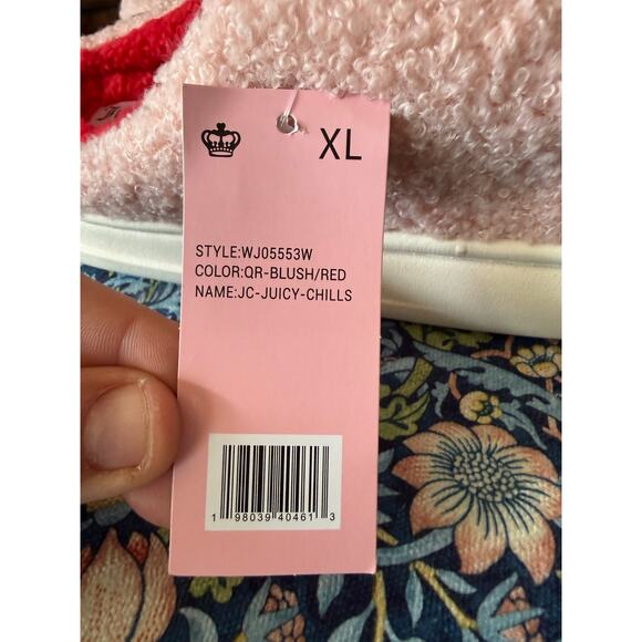 NWT Juicy Couture Pink Cherry Comfy Slippers Sz. XL (9.5-10.5) - Picture 5 of 8